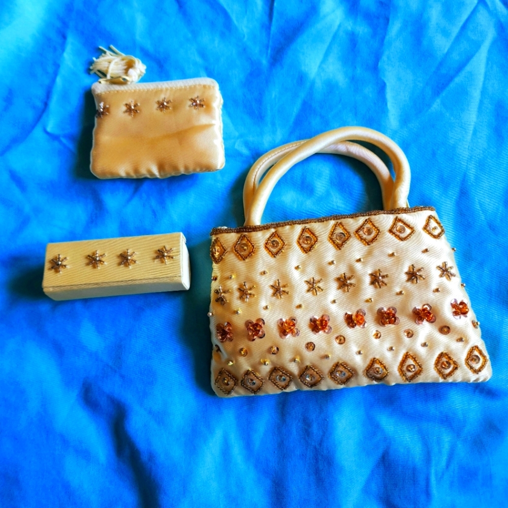 Small Beaded Satin Purse